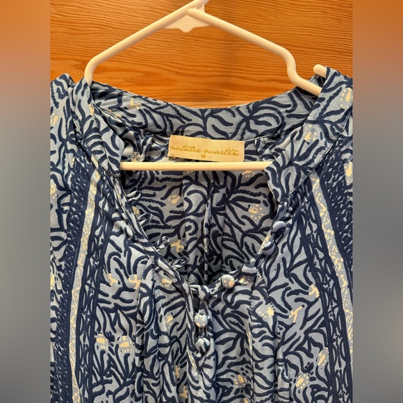 Natalie Martin Fiore Blue Floral Maxi Dress Sz M - Picture 5 of 6